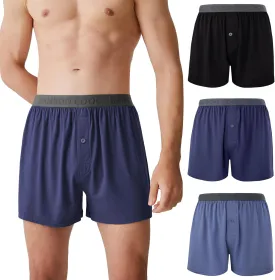 BAMBOO COOL Mens Boxer Shorts Underwear Soft Comfortable Breathable Knit Boxers Short for Men (3 or 5 Pack)