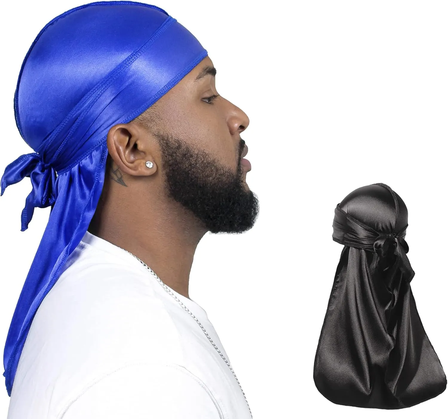 ForceWave 2 Pieces Silky Durag Pack for Men Women Waves, Premium Satin Deluxe Du-rag
