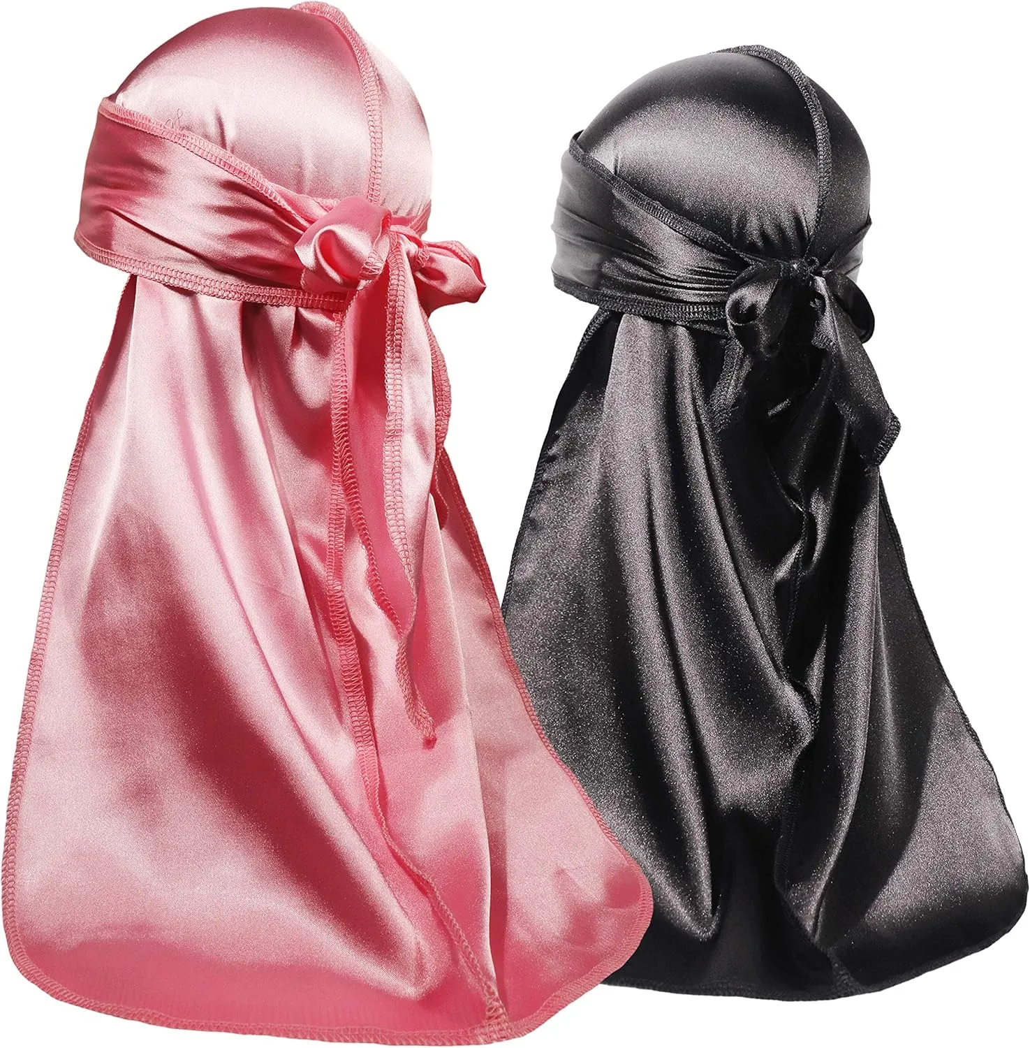 ForceWave 2 Pieces Silky Durag Pack for Men Women Waves, Premium Satin Deluxe Du-rag