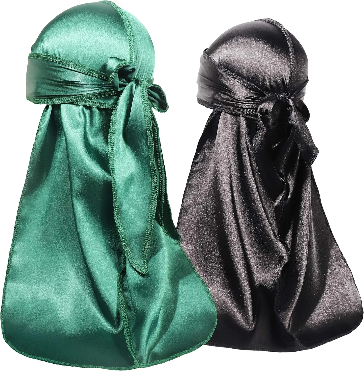 ForceWave 2 Pieces Silky Durag Pack for Men Women Waves, Premium Satin Deluxe Du-rag
