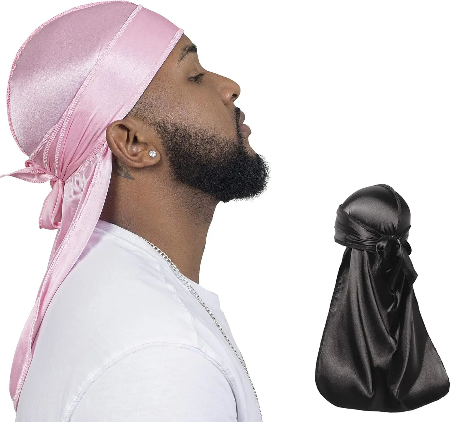 ForceWave 2 Pieces Silky Durag Pack for Men Women Waves, Premium Satin Deluxe Du-rag