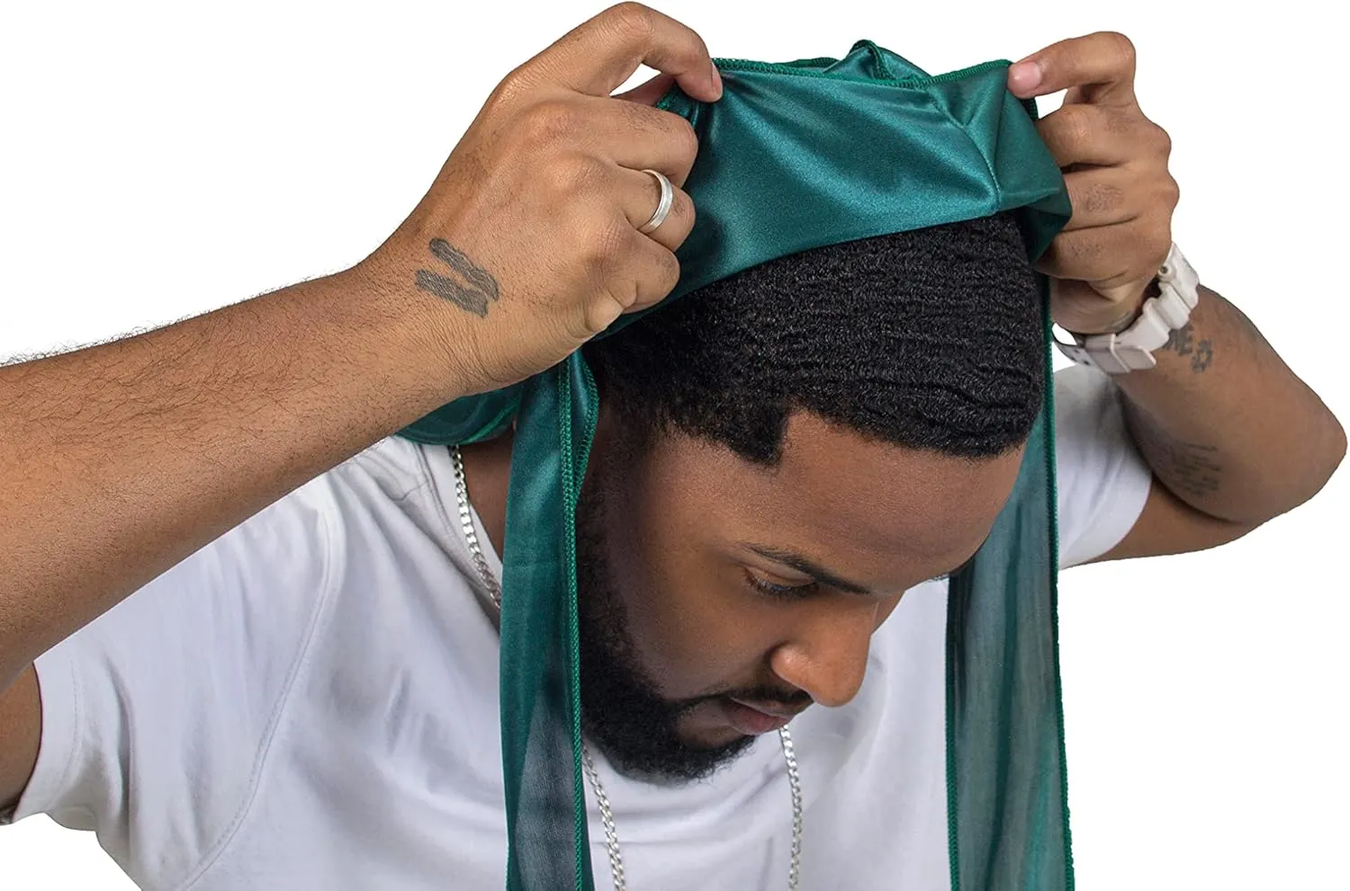 ForceWave 2 Pieces Silky Durag Pack for Men Women Waves, Premium Satin Deluxe Du-rag