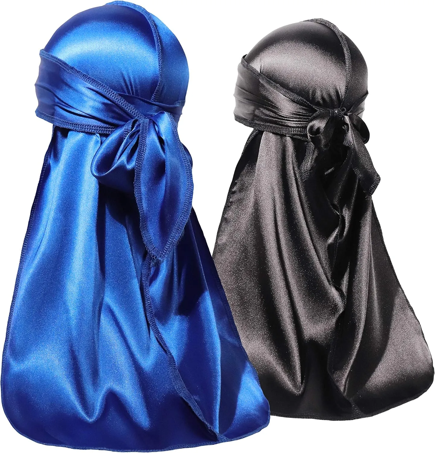 ForceWave 2 Pieces Silky Durag Pack for Men Women Waves, Premium Satin Deluxe Du-rag