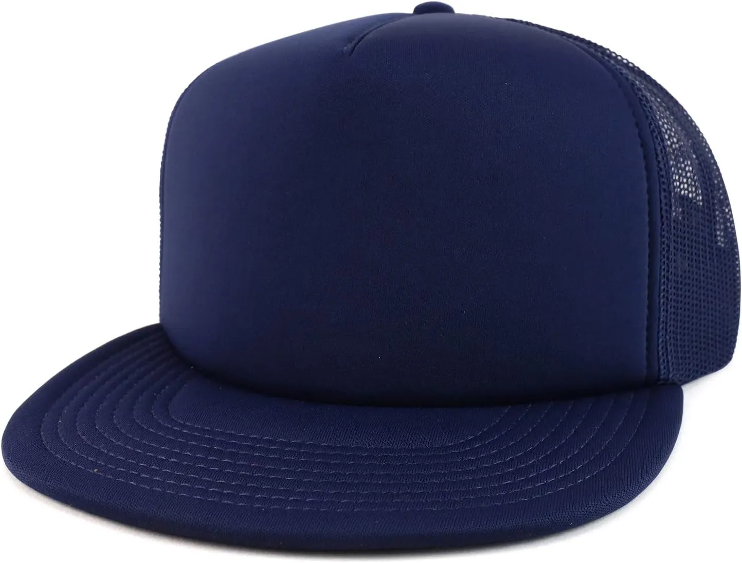 Oversized XXL 5 Panel Flat Bill Foam Trucker Mesh Back Baseball Cap
