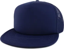 Oversized XXL 5 Panel Flat Bill Foam Trucker Mesh Back Baseball Cap