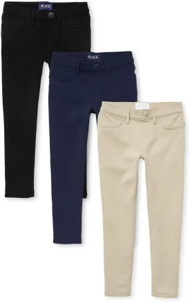 The Children's Place Girls' Ponte Knit Pull on Jeggings,multipacks