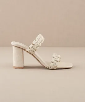 The Heidi | Beige Braided Band Sandal Heel