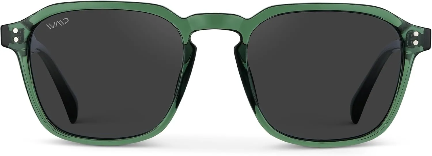 WMP Eyewear - Men's Polarized Square Sunglasses, Wide Fit: Modern Retro Style with Unique Color Combos
