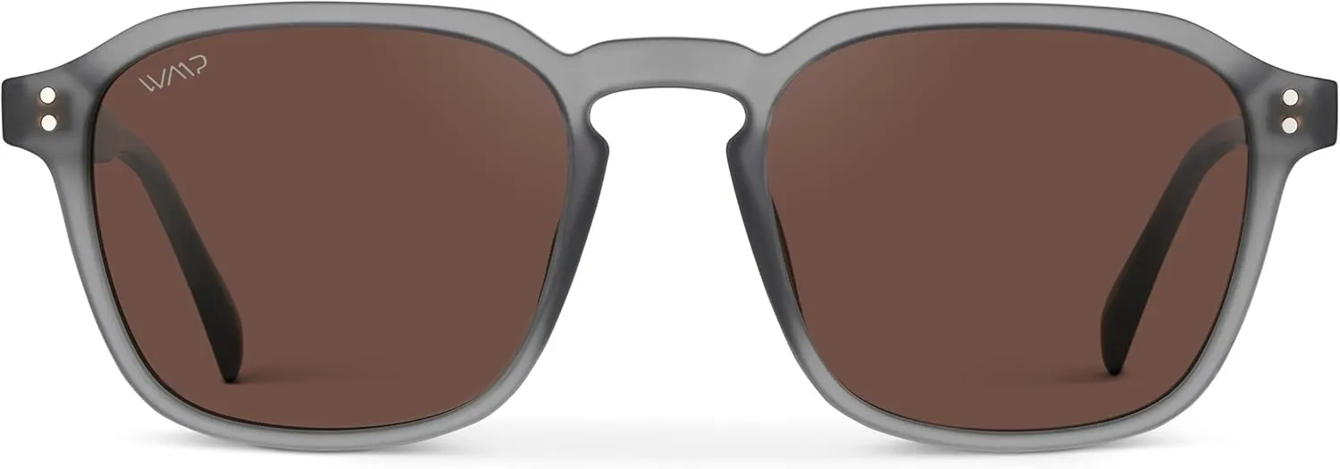 WMP Eyewear - Men's Polarized Square Sunglasses, Wide Fit: Modern Retro Style with Unique Color Combos