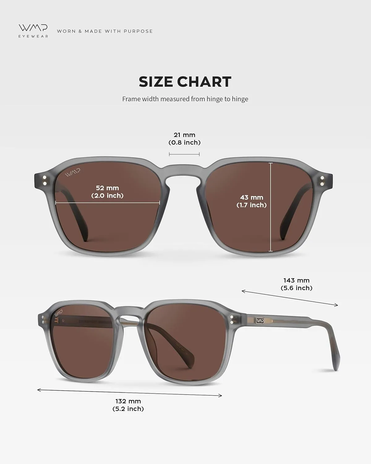 WMP Eyewear - Men's Polarized Square Sunglasses, Wide Fit: Modern Retro Style with Unique Color Combos