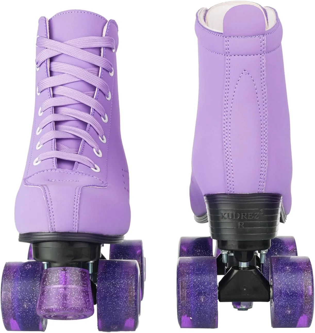 YYW Roller Skates for Women Girls High Top Shoes Men Double Row Shiny Four Wheel Unisex PU Roller Derby Skates for Kid Beginner Indoor Outdoor